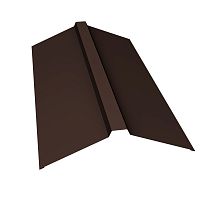 Планка конька прямоугольного 150х30х150 0.4 PE с пленкой RAL 8017 шоколад (2м)
