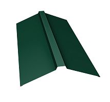 Планка конька прямоугольного 115х30х115 0.45 PE с пленкой RAL 6005 зеленый мох (2м)