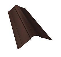 Планка конька фигурного 100x100 0.4 PE с пленкой RAL 8017 шоколад (2м)