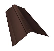 Планка конька фигурного 150x150 0.45 PE с пленкой RAL 8017 шоколад (2м)