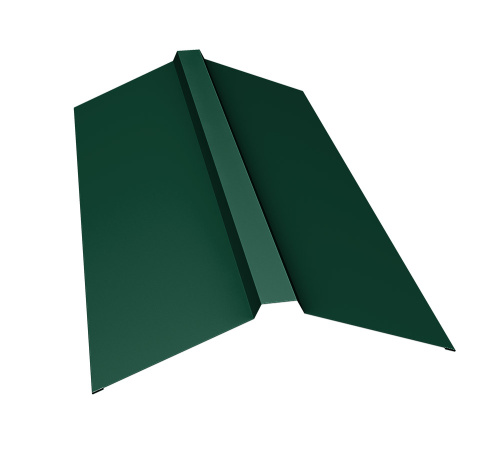 Планка конька прямоугольного 115х30х115 0.4 PE с пленкой RAL 6005 зеленый мох (2м) фото 2