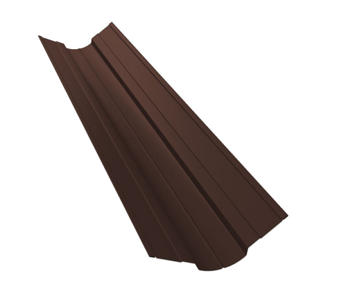 Планка ендовы верхней фигурной 100x100 0.5 Satin с пленкой RAL 8017 шоколад (2м) Планка ендовы верхней фигурной 100x100 0.5 Satin с пленкой RAL 8017 шоколад (2м)