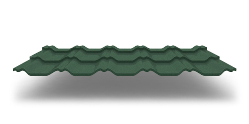 Металлочерепица Grand Line модульная квинта Uno c 3D резом 0,5 Satin Matt TX RAL 6005 зеленый мох фото 2