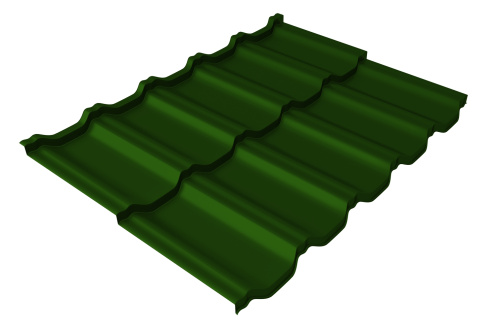 Профиль волновой Grand Line модульный Квинта Uno c 3D резом 0.45 PE RAL 6002 лиственно-зеленый