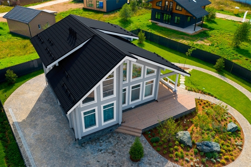 Металлочерепица Grand Line классик 0,5 Satin RAL 7024 мокрый асфальт фото 3