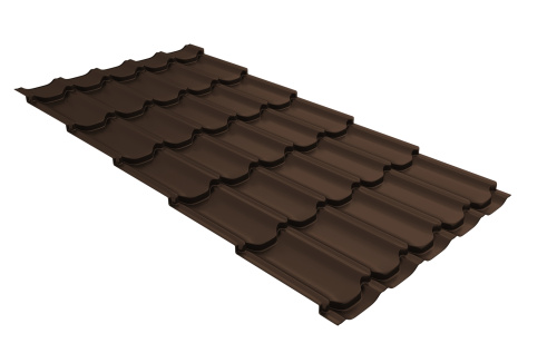 Профиль волновой Grand Line Квинта плюс 0.5 GreenCoat Pural BT matt RR 887 шоколадно-коричневый (RAL 8017 шоколад)