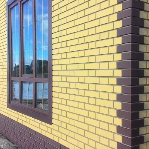 Фасадная панель Альта-Профиль Кирпич Клинкерный Желтый 1217х444 мм фото 3
