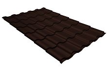 Профиль волновой Grand Line Kredo 0.5 GreenCoat Pural BT matt RR 887 шоколадно-коричневый (RAL 8017 шоколад)