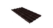 Металлочерепица Grand Line камея 0,5 Rooftop Бархат RAL 8017 шоколад