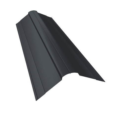 Планка конька фигурного 100x100 0.45 PE с пленкой RAL 7024 мокрый асфальт (2м) Планка конька фигурного 100x100 0.45 PE с пленкой RAL 7024 мокрый асфальт (2м)