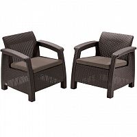 Комплект мебели Keter Russia Corfu duo 2 кресла коричневый 223194
