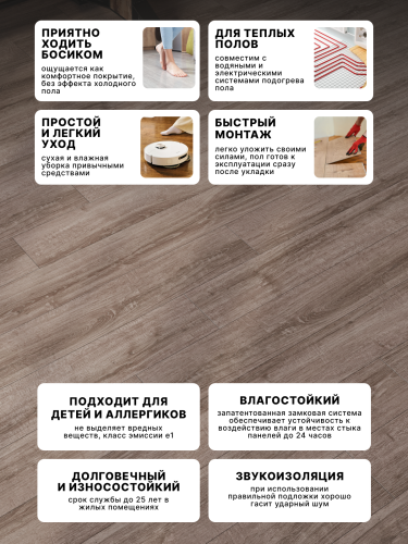 Ламинат Egger 8/32 Classic Дуб Шерман серый EPL185 фото 4