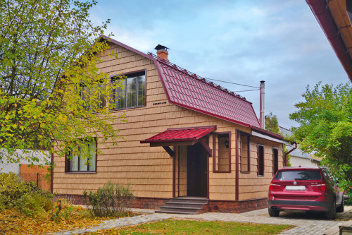 Металлочерепица Grand Line камея 0,5 Satin RAL 3005 красное вино фото 3