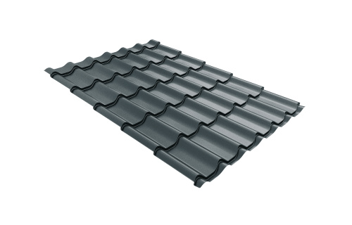 Металлочерепица Grand Line классик 0,5 Satin RAL 7016 антрацитово-серый