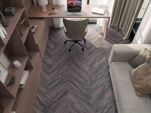 Виниловый ламинат SPC CronaFloor Herringbone Дуб Бордо H006 фото 9