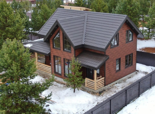 Металлочерепица Grand Line классик 0,5 Satin RR 32 темно-коричневый фото 5