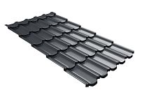 Профиль волновой Grand Line Квинта плюс c 3D резом 0.45 Drap TX RAL 7024 мокрый асфальт