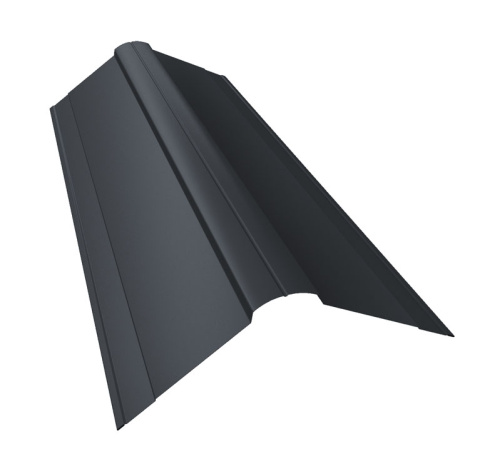 Планка конька фигурного 150x150 0.45 PE с пленкой RAL 7024 мокрый асфальт (2м) Планка конька фигурного 150x150 0.45 PE с пленкой RAL 7024 мокрый асфальт (2м)