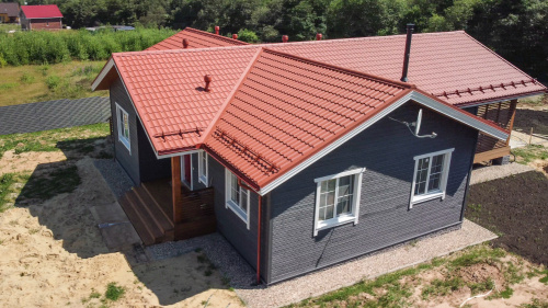 Металлочерепица Grand Line классик 0,5 PurLite Matt RAL 8004 терракота фото 2