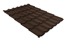 Профиль волновой Grand Line Classic 0.5 GreenCoat Pural BT RR 887 шоколадно-коричневый (RAL 8017 шоколад)