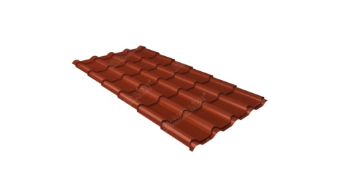 Металлочерепица Grand Line камея 0,5 Satin RAL 8004 терракота