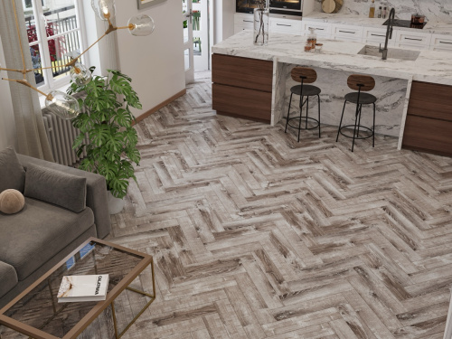 Виниловый ламинат SPC CronaFloor Herringbone Дуб Тулон H009 фото 4