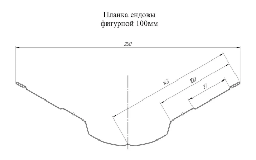 Планка ендовы верхней фигурной 100x100 0.4 PE с пленкой RAL 9003 сигнальный белый (2м) фото 2