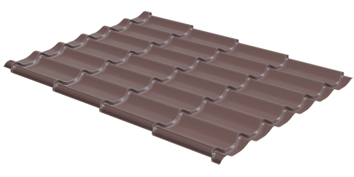 Металлочерепица Grand Line классик 0,5 Velur X RAL 8017 шоколад