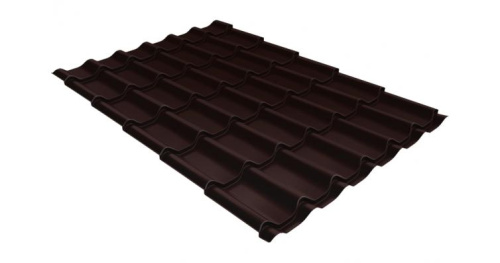 Металлочерепица Grand Line классик 0,5 Rooftop Бархат RAL 8017 шоколад
