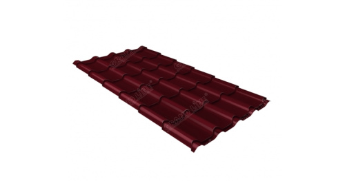 Металлочерепица Grand Line камея 0,5 Satin RAL 3005 красное вино