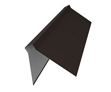Планка конька плоского 220х50х220 0.45 PE с пленкой RR 32 темно-коричневый (2м)