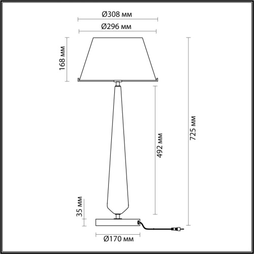 4852/1T STANDING ODL_EX21 55 черный/коричневый/стекло Высокая Лампа выкл. на базе E27 1*60W TOWER фото 2