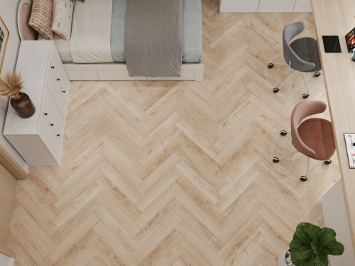Виниловый ламинат SPC CronaFloor Herringbone Дуб Дижон H010 фото 9