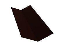 Планка ендовы верхней 145х145 0.45 PE с пленкой RR 32 темно-коричневый (2м)
