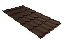 Профиль волновой Grand Line Квинта плюс 0.5 GreenCoat Pural BT RR 887 шоколадно-коричневый (RAL 8017 шоколад)