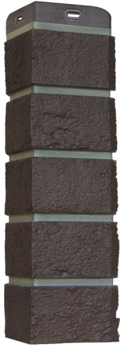 Угол Grand Line Состаренный кирпич Премиум шоколадный (шов RAL 7006)