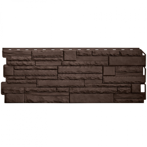 Фасадная панель Альта-Профиль Скалистый камень Эко Коричневый 1168х448 мм